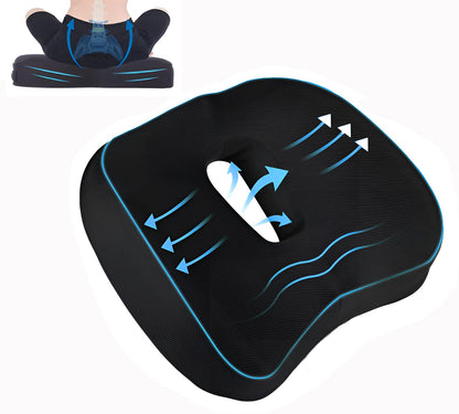 Accmuzzy Donut Cushion Orthopedic Memory Foam, Coccyx Seat Cushion for Tailbone, Sciatica & Hemorrhoid Pain Relief, Pressure Relief Pad for Office
