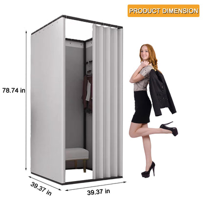Portable Fitting Room for Clothing Store, Mobile Changing room with shading curtain, Foldable Temporary Privacy Protection dressing Room for Mall
