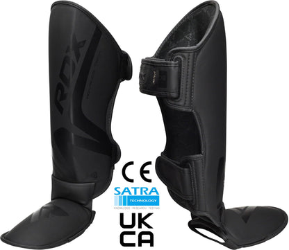 RDX Shin Guards for Muay Thai, Kickboxing, MMA Training, Maya Hide Leather Instep Leg Protector Foam Pads for Martial Arts, Sparring, Protective Gear