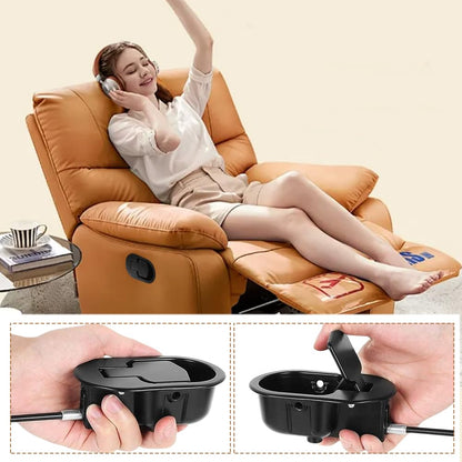 Kisbeibi Recliner Release Pull Handle, Aluminium Alloy Recliner Chair Parts Universal Recliner Release Pull Handle Replacement Cable
