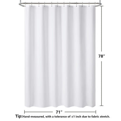 PILOTSHARK 120GSM Ultimate Waterproof Fabric Shower Curtain Liner-TPU Lamination Technology with 3 Magnets,Machine Washable,180x196.5 Inch Soft Cloth