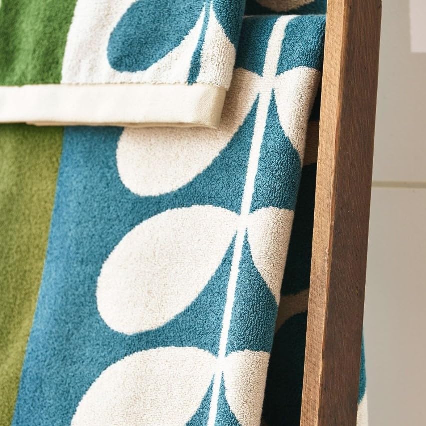 Orla Kiely Bathroom Towel Stem Check Willow - Bath Towel 125 x 70cm