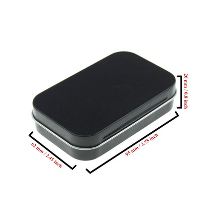 Goodma 9 Pack Rectangular Empty Tin Box Containers, Black, Mixed
