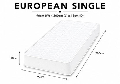 Starlight Beds White Chevron European Single Hybrid Mattress