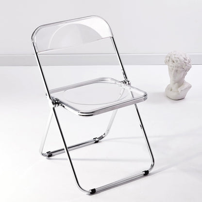 KAIHAOWIN Luxury Modern Acrylic Folding Chairs Transparent Clear Folding Chair-Acrylic Ghost Stackable Crystal Seat-PC Plastic Living Room
