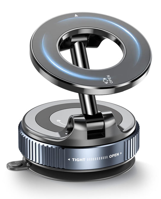 2026 Magnetic Suction Phone Mount for MagSafe, 360?Adjustable Magnetic Car Phone Holder, Foldable Suction Cup Car Phone Mount for