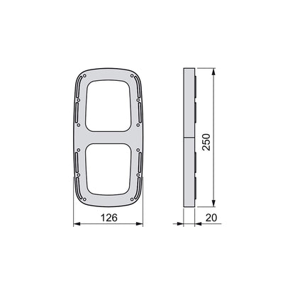 Emuca - Lateral assembly supplement for pull down hanging rail, Side supplement for pull down wardrobe rail lift, plastic, titanium color, Set of 2