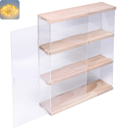 Nynelly 3 Shelf Clear Acrylic Display Case with Door - Wall Display Shelf for Models, Figures, Funko Pop, Pop Mart, Labubu, Sonny Angel, Smiski