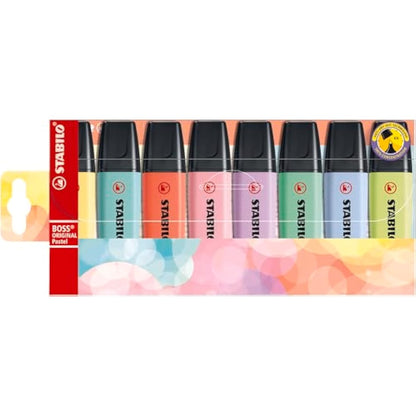 STABILO BOSS ORIGINAL Pastel - Highlighter - Pack of 8 - Assorted Colours