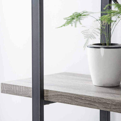 HSH 5 Tier BookShelf Farmhouse Storage Bookcases Modern Shelf Grey Oak