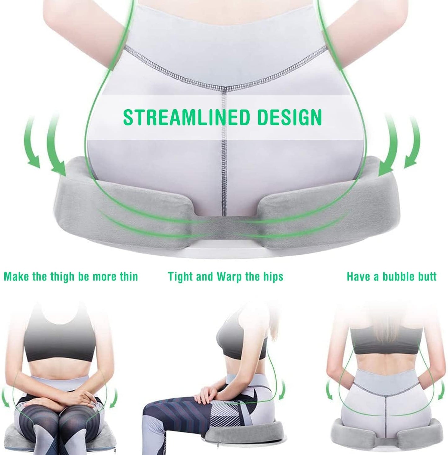 SAIF Seat Cushion, Hip Support, Heat Sensitive & Durable Memory Foam Sitting zipper Desk Chair Cushion for Office