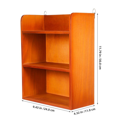 TOPBATHY Japanese-Style Desktop Storage Holder Multi-Layer Solid Wood Rack for Home Office Sundries Organizer Mini Bonsai Small Decor Display 11.81 X