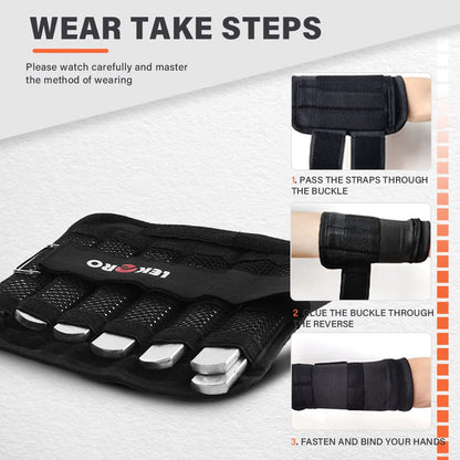Wrist Arm Weights, Adjustable Wrist Weights, Removable Wrist Ankle Weights for Men Women, for Fitness, Walking, Jogging, Workout, Running, 1Pair 2