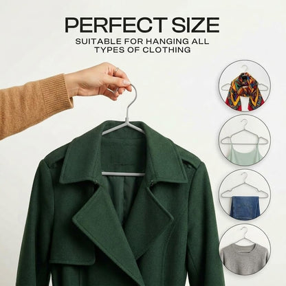 Super Doopers PVC Coated Metal Hangers - Metal Wire Hangers with Non-Slip Notches - Heavy Duty, Slim & Space-Saving Storage Holders for Clothes