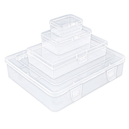 Goodma 7 Pieces Mixed Sizes Rectangular Clear Plastic Storage Box