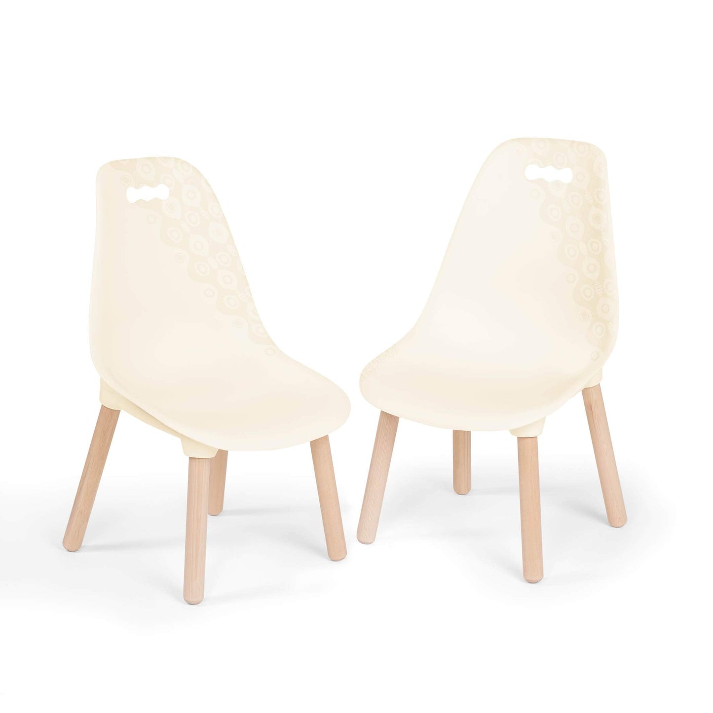 B. toys Kids Chair Set, Kid Century Modern, Wooden Legs, Ivory, Furniture