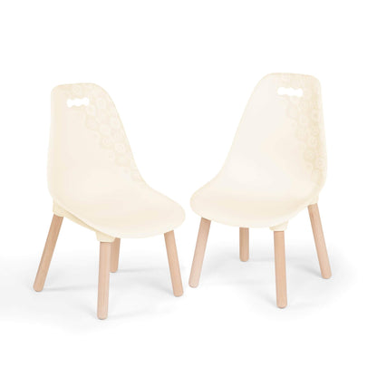B. toys Kids Chair Set, Kid Century Modern, Wooden Legs, Ivory, Furniture