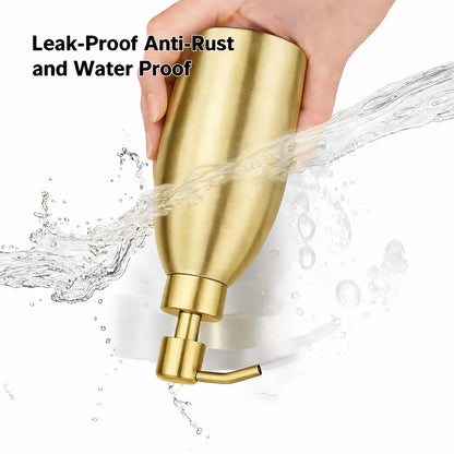 Emarful 304 Stainless Steel Soap Dispenser 16oz Rust-Proof Liquid Soap Pump Bottle for Kitchen or Bathroom Countertop Hand Dish Lotion Leak-Proof