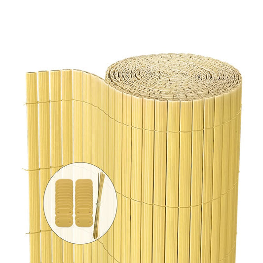 VOUNOT PVC Privacy Screening Fence 90 x 500 cm, Double Reinforced Struts Privacy Protection for Garden, Balcony and Terrace, Wind and Sun Protection