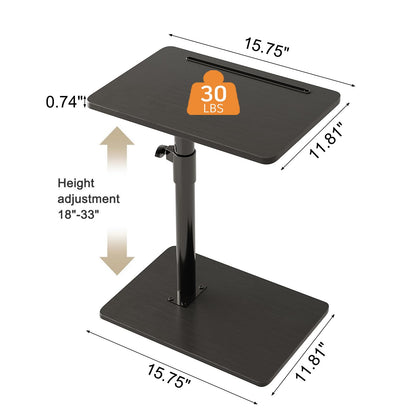 CAIYUN C Shaped Side Table, Height Adjustable Swivel 360° Rotating, Black End Table Set of 2 for Small Spaces