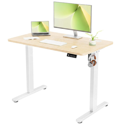 ERGOMAKER Electric Standing Desk 100x60cm, 2 Memory Presets, Gold Oak