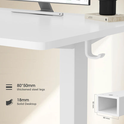Homall Height Adjustable Electric Standing Desk 140x70cm Sit Stand Desk with USB Charging, Time Reminder, 3 Memory Settings, Wire Management Tray