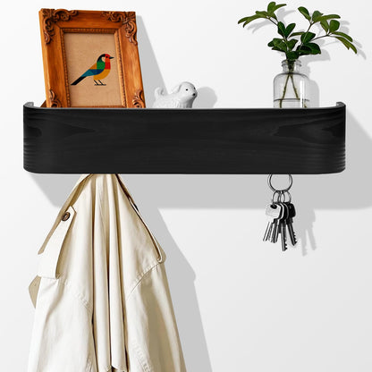 Topfinder Coat Rack with Shelf Wall-Mounted Organizer with 5 Hidden Hooks
