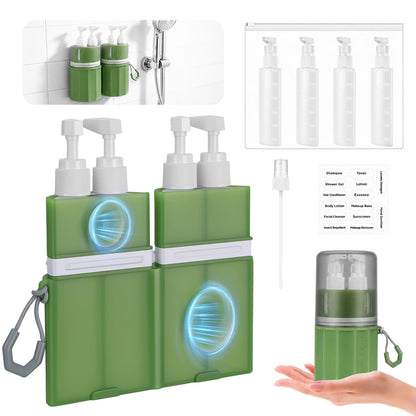 Yotako 4 in 1 Travel Dispenser with Suction Cup, TSA Leak Proof Silicone