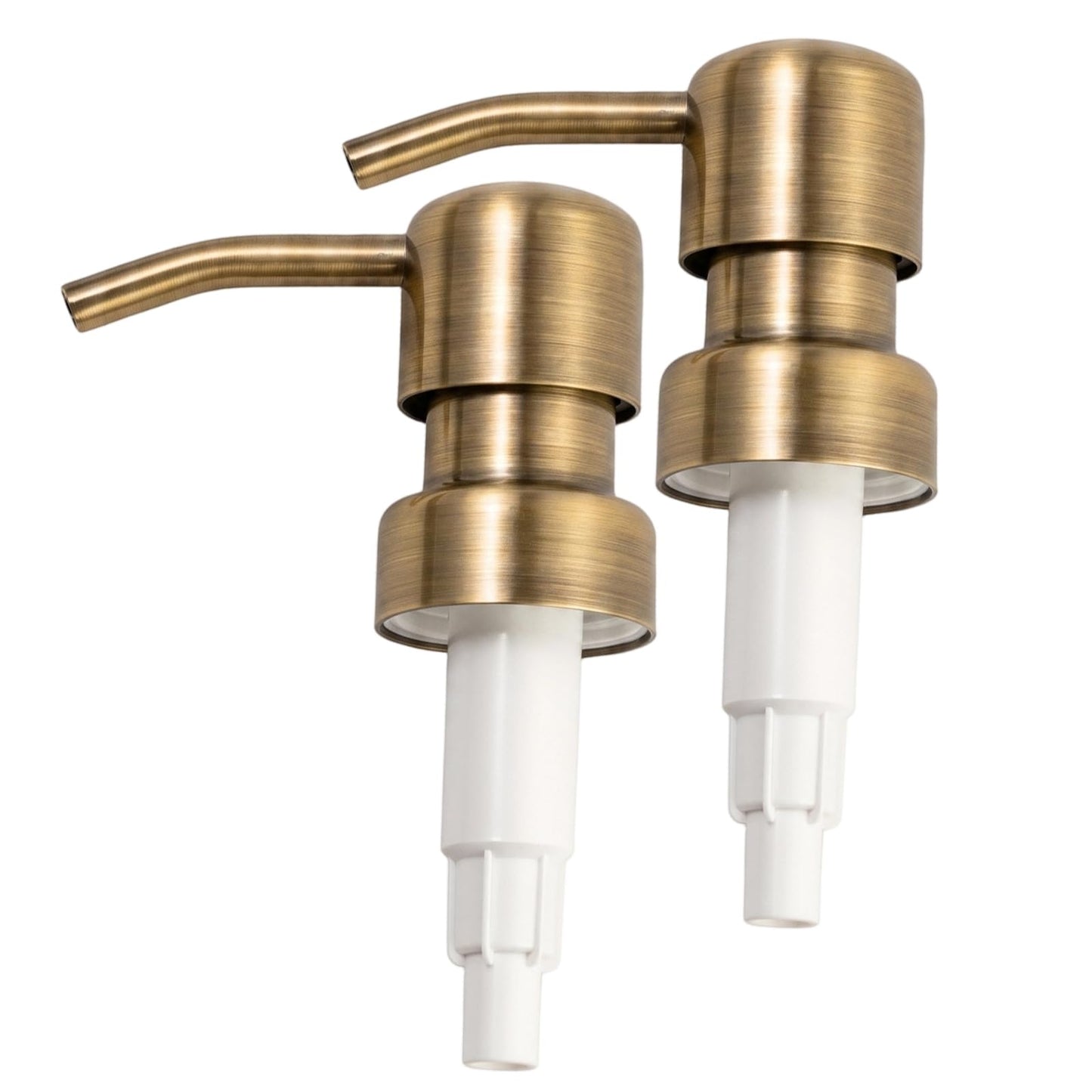 2 Pack Vintage Gold Stainless Steel Soap Dispenser Pump Replacement Heads, 304 Grade 28/400 Screw-In Thread