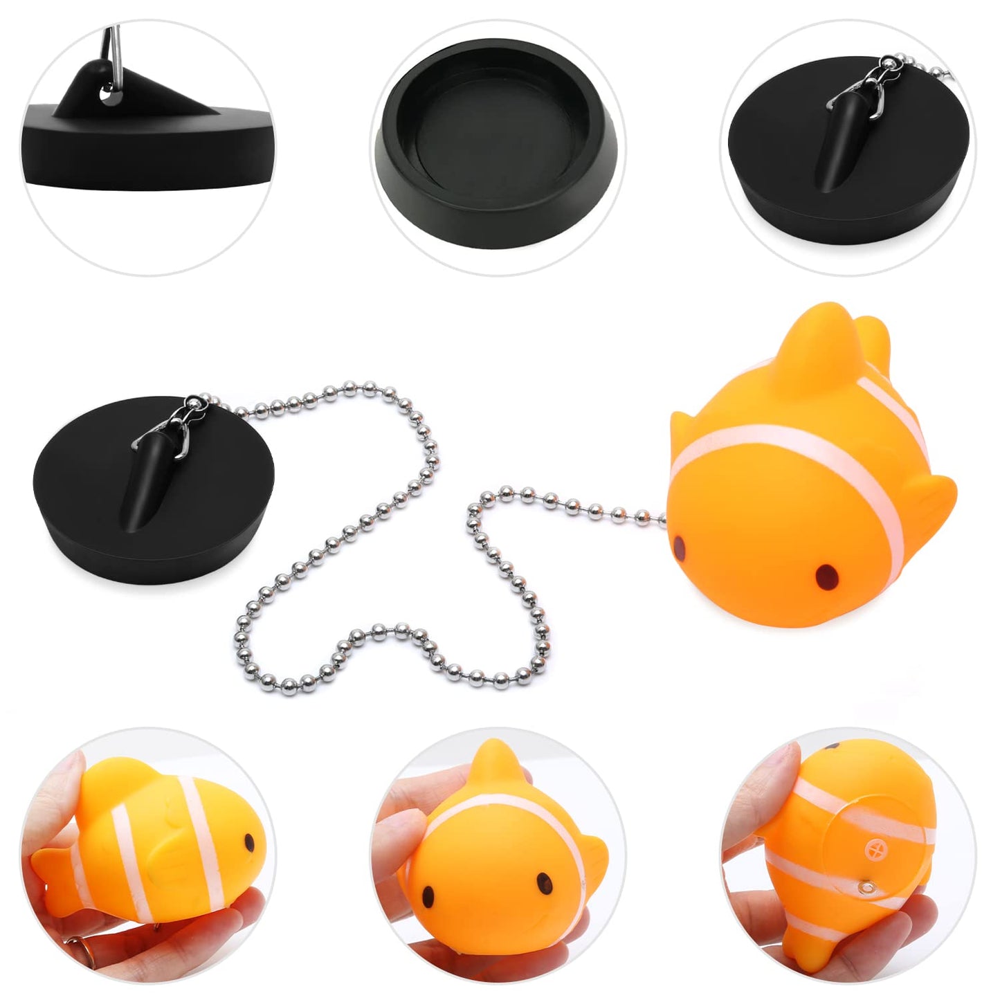 MAIXINNEW Bath Plug with Chain 45mm Cute Floating