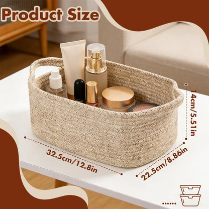 3-Pack Storage Baskets for Shelves, Woven Basket 32.5×22.5×14cm, Woven Storage Basket for Towels, Books, Toys, Living Room, Shoe Basket