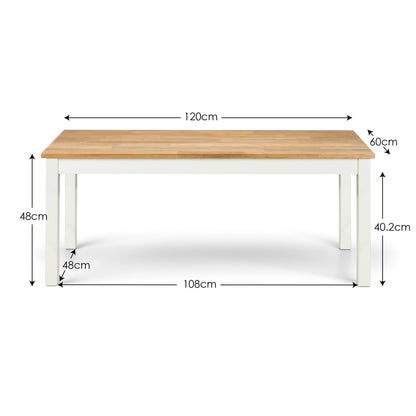 Julian Bowen Coxmoor Coffee Table, Ivory and Oak - H48 x W120 x D60cm