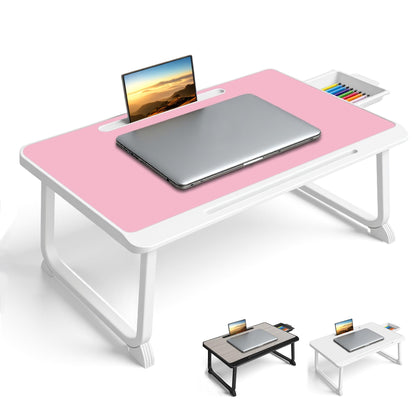 Lap Desk, Bed Table with Drawer, for Laptop, Reading, Writing, Eating & Watching Movies on Bed, Sofa, or Floor, Office and Home (Red)