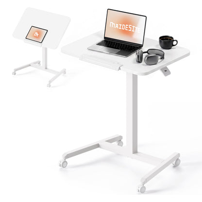 MAIDeSITe Fit Pro Over Bed Table with Wheels, Height Adjustable Desk