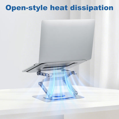 MEGETGOD Laptop Stand for Desk - Ergonomic 3 Layer Adjustable Height & 360° Rotating Laptop Riser