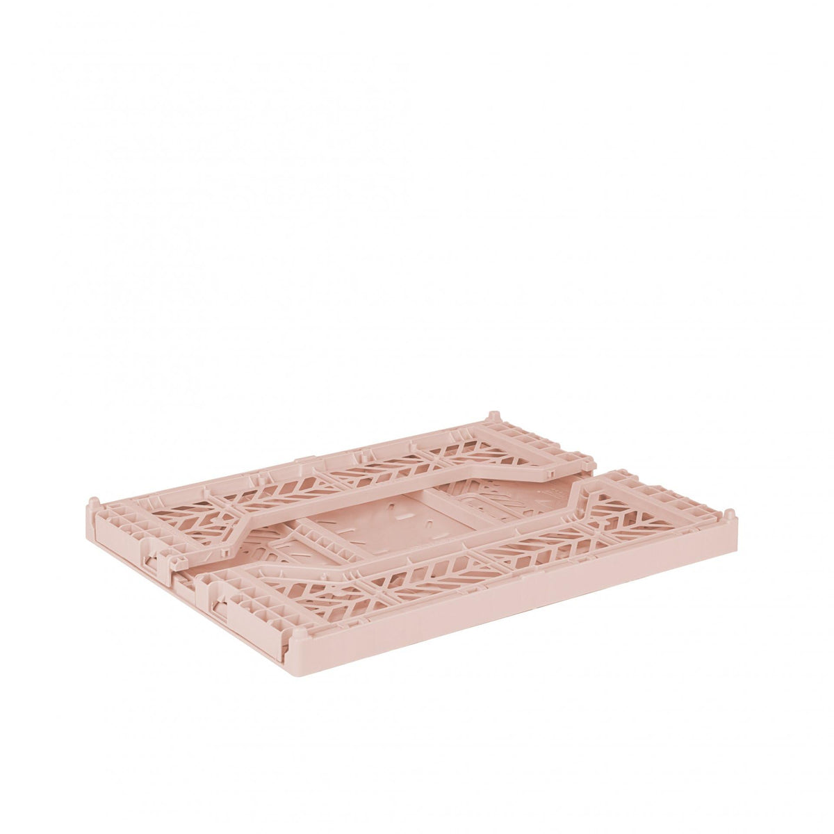 Ay-Kasa Folding Crate, Sturdy Folding Box, Plastic, Stackable, Milk Tea, Midi (40 x 30 x 14 cm)