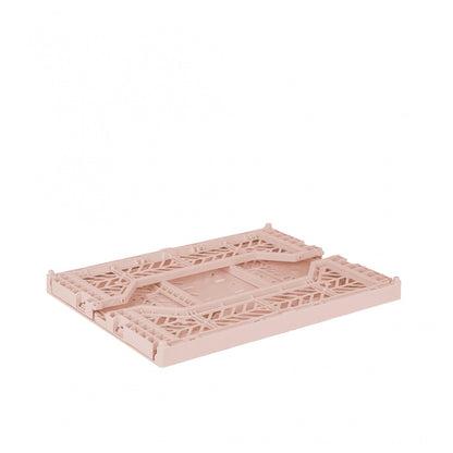 Ay-Kasa Folding Crate, Sturdy Folding Box, Plastic, Stackable, Milk Tea, Midi (40 x 30 x 14 cm)