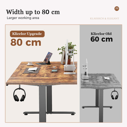 Klicelor Height Adjustable Electric Desk, 2 Memory Buttons, 140x80cm