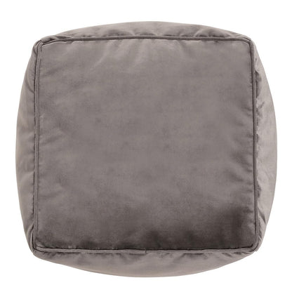 icon Amara Velvet Bean Bag Footstool, Charcoal Grey, Pouffe Footstool with Filling Included, Footrest, Bedroom, Living Room, Living Room Furniture
