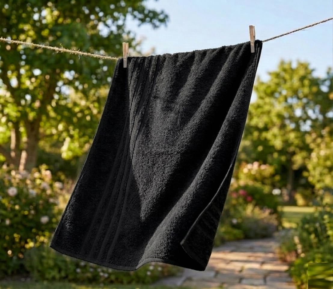 Opel Tex Pack of 2 Jumbo Bath Sheets 100% Cotton (75 x 150 cm -500GSM) Super Soft Absorbent & Quick Dry Hotel Quality Large Towels (Black)
