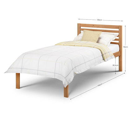 Julian Bowen Slocum Bed, Single, Solid Wood, Pine Effect - W100 x D195cm