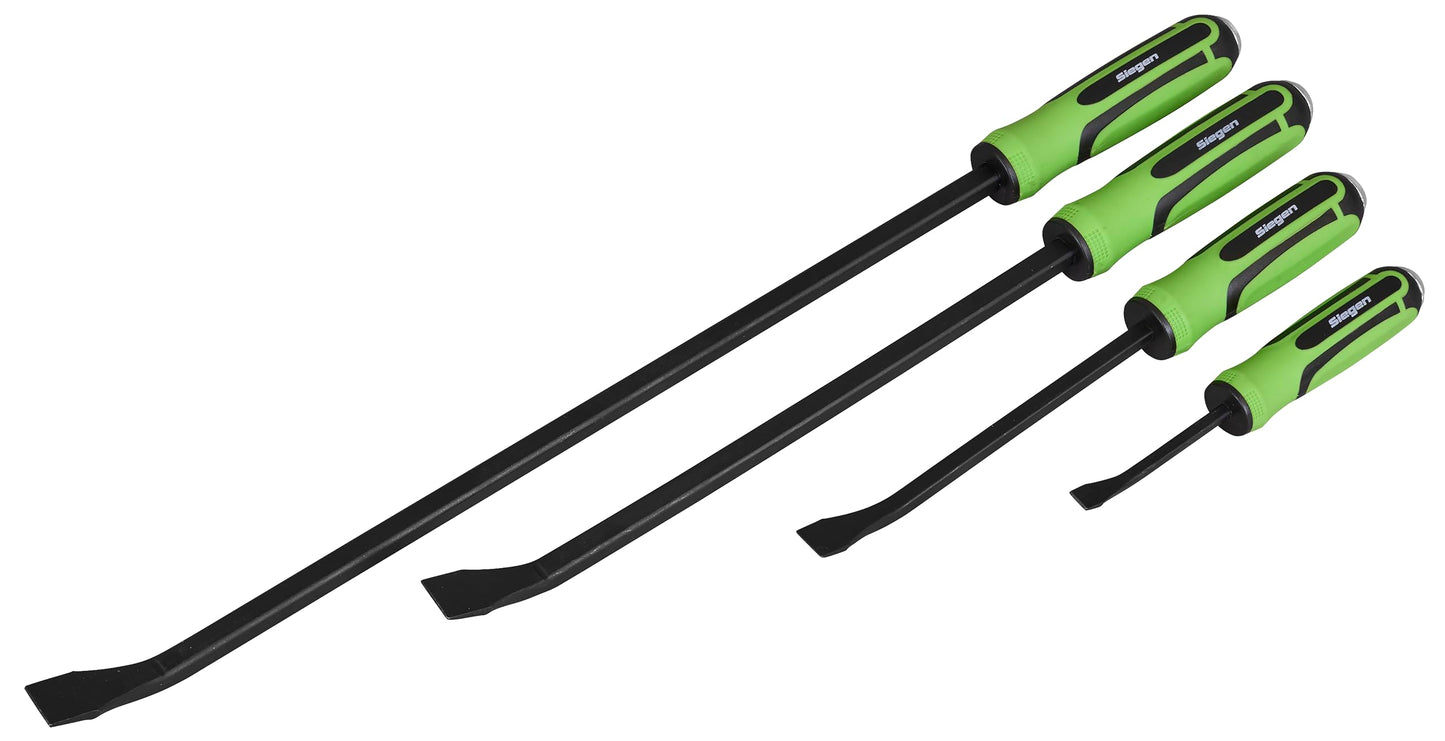 Siegen by Sealey 4pc Heavy-Duty Angled Pry Bar Set with Hammer Cap - S01138