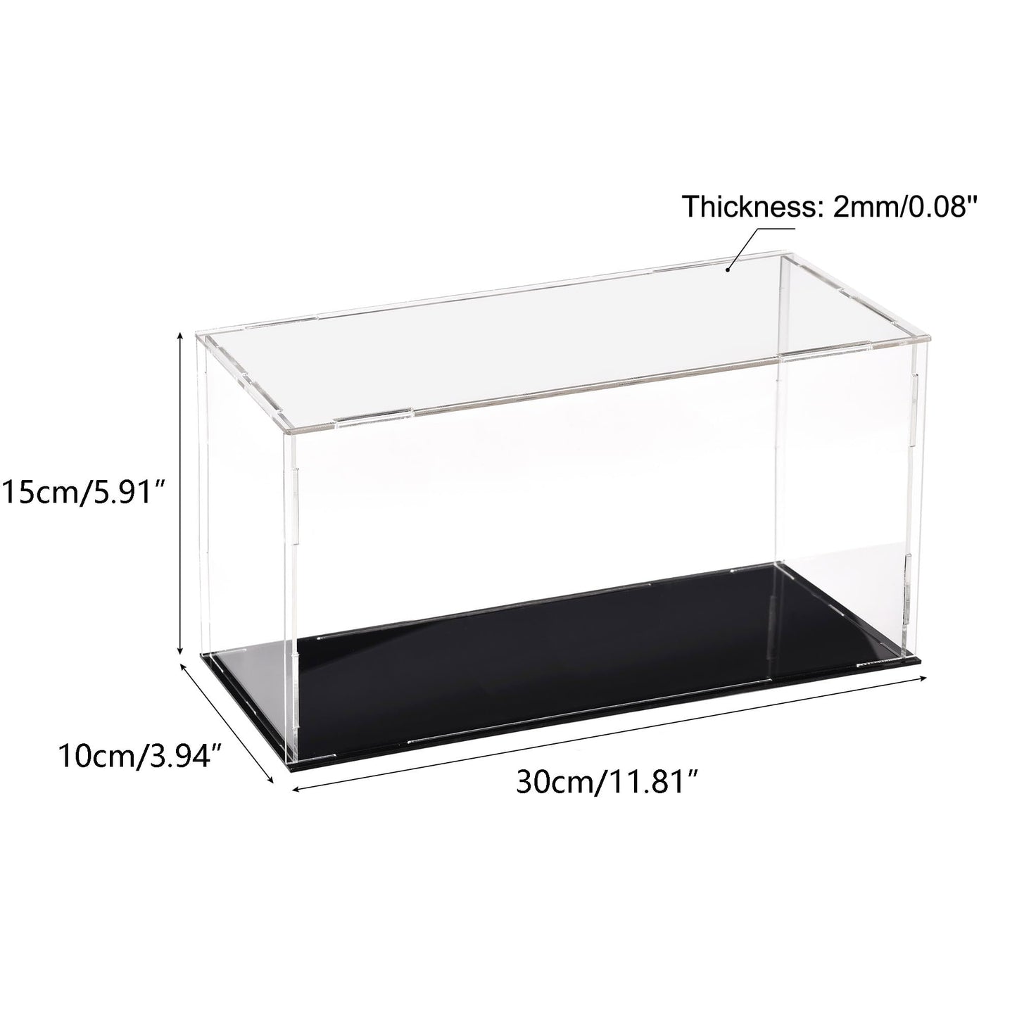 Recogwood Acrylic Display Case, 30 x 10 x 15cm Dustproof Clear Showcase