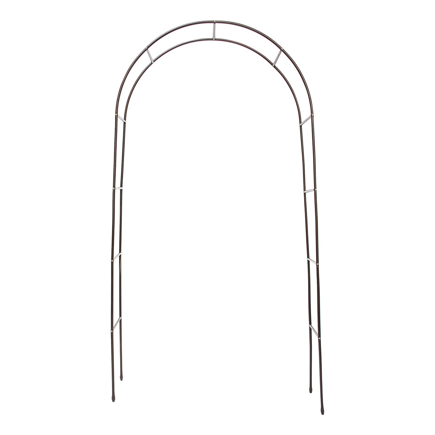 Relaxdays Powder-Coated Steel Rose Arch, Garden Arbour or Trellis, Weather-Proof Support for Climbing Plants, Dark Brown