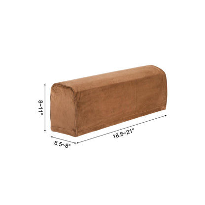 sourcing map Stretch Sofa Armrest Covers Camel 2 Pcs