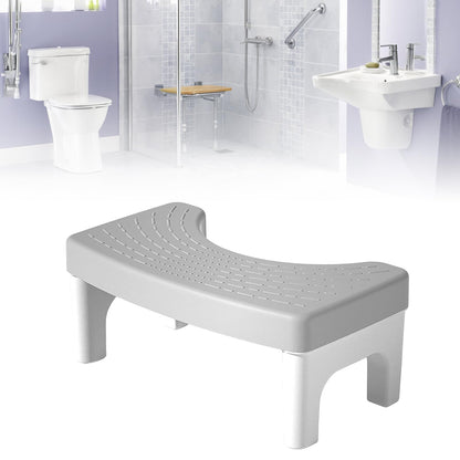Fdit Toilet Stool for Adults & Kids, Non Slip Bathroom Squat Stool Poop Stool, Lightweight PP Foot Stool Potty Stool for Constipation Relief (Grey)