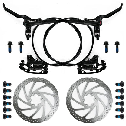 ROADNADO Hydraulic Bike Brakes Set Mountain Bike Disc Brakes, Bicycle Disc Brake Set, 160mm Rotor, Front 800mm Rear 1400mm MTB Hydraulic Brake Set