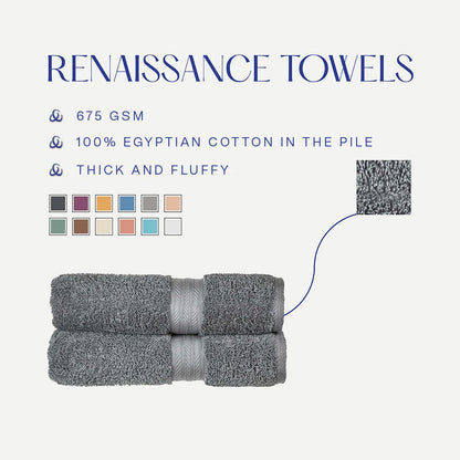Christy Renaissance 6 Piece Towel Set | Ash Grey | 100% Egyptian Cotton Pile | Luxuriously Soft and Super Absorbent | 675 GSM