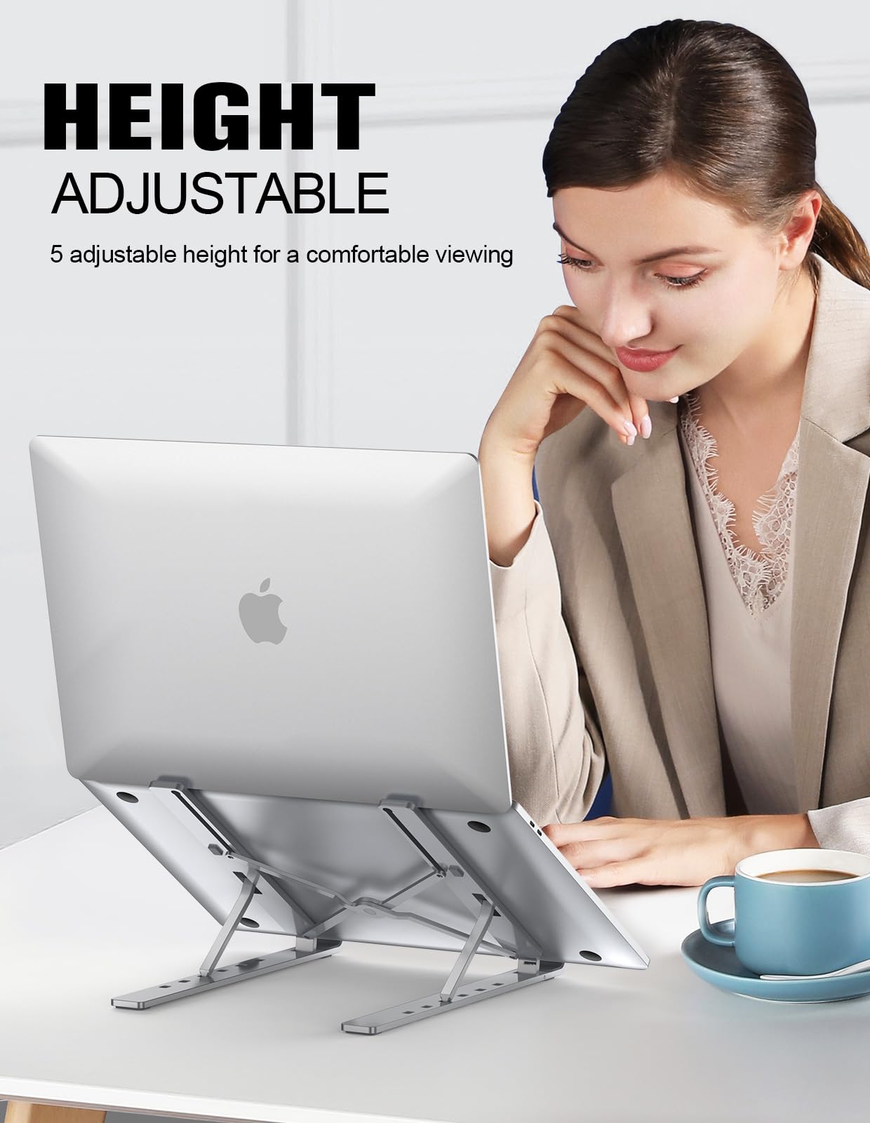 Babacom Laptop Stand, Aluminum Portable Laptop Riser Cooling Desk Holder
