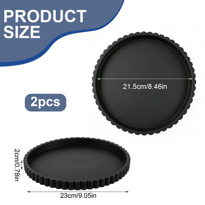 2 Pcs Silicone Bathroom Tray, Round Decorative Tray Wavy Perfume Tray for for Bathrooms, Kitchens, Living Rooms and Bedrooms（9 Inches） (Black)